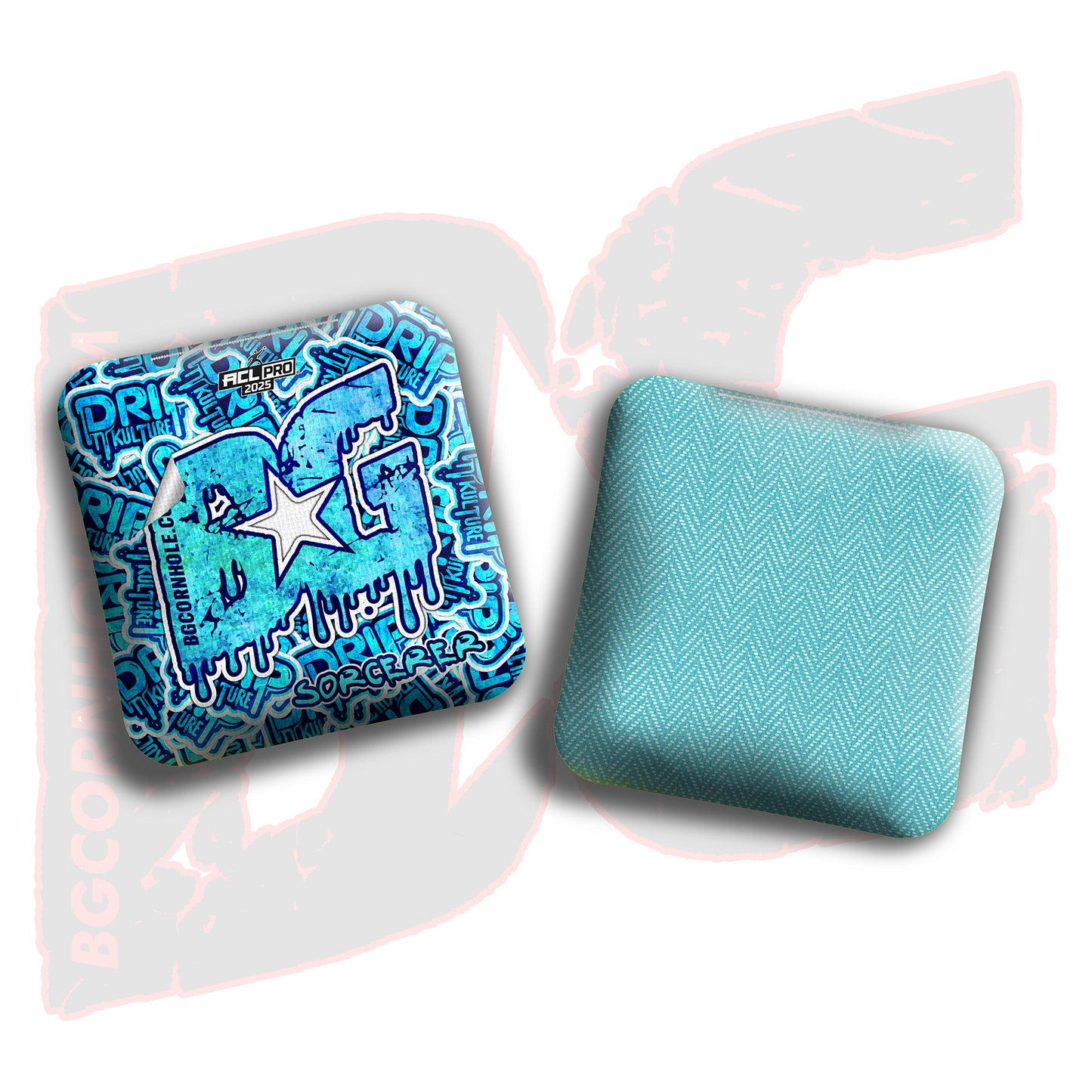 2025 Multiple Bag Models - DK x BG "Sticker Bomb" - ACL Pro Stamped Cornhole Bags - Set of 4 Bags