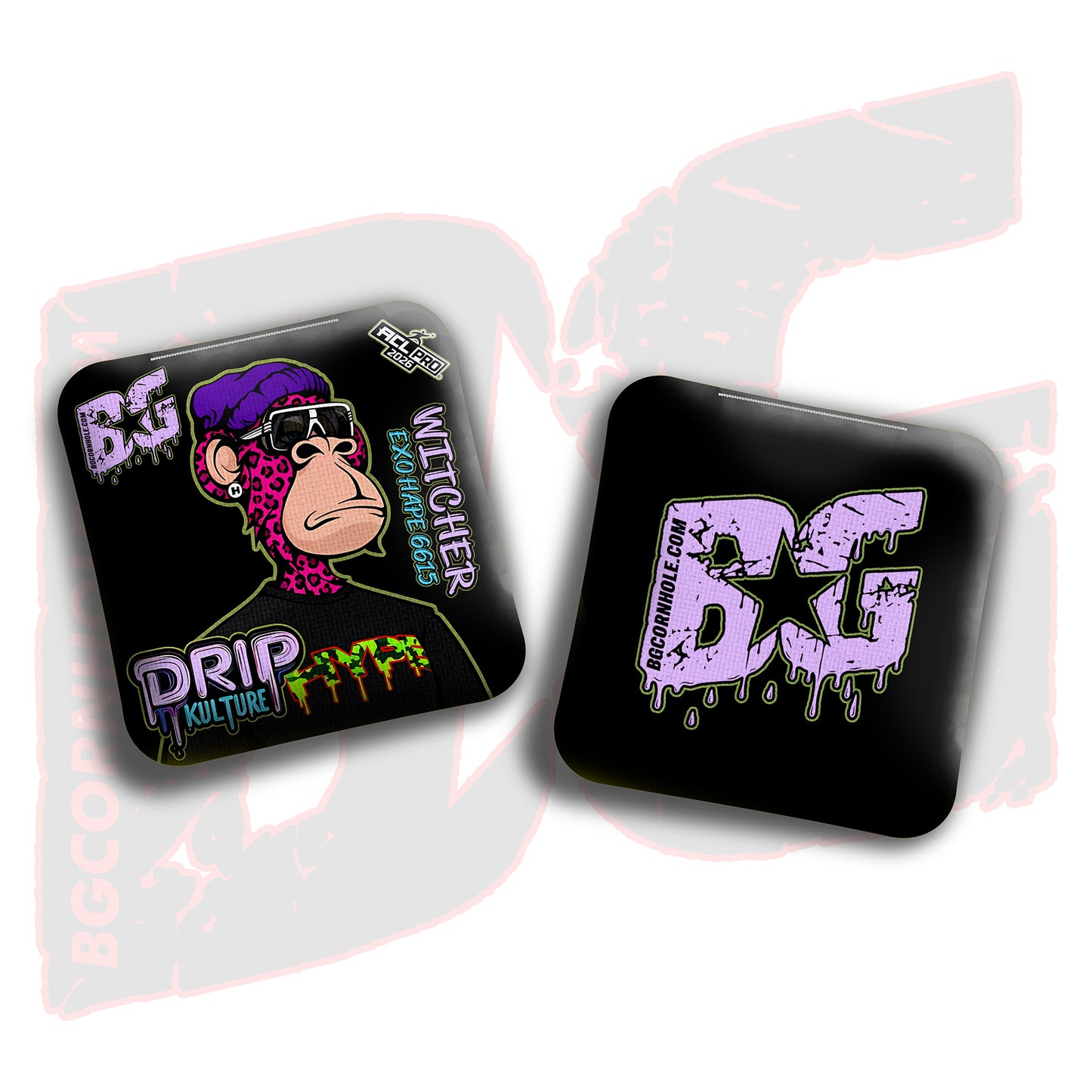 2026 Multiple Bag Models - DK x BG "NFT SPOTS" - ACL Pro Stamped Cornhole Bags - Set of 4 Bags
