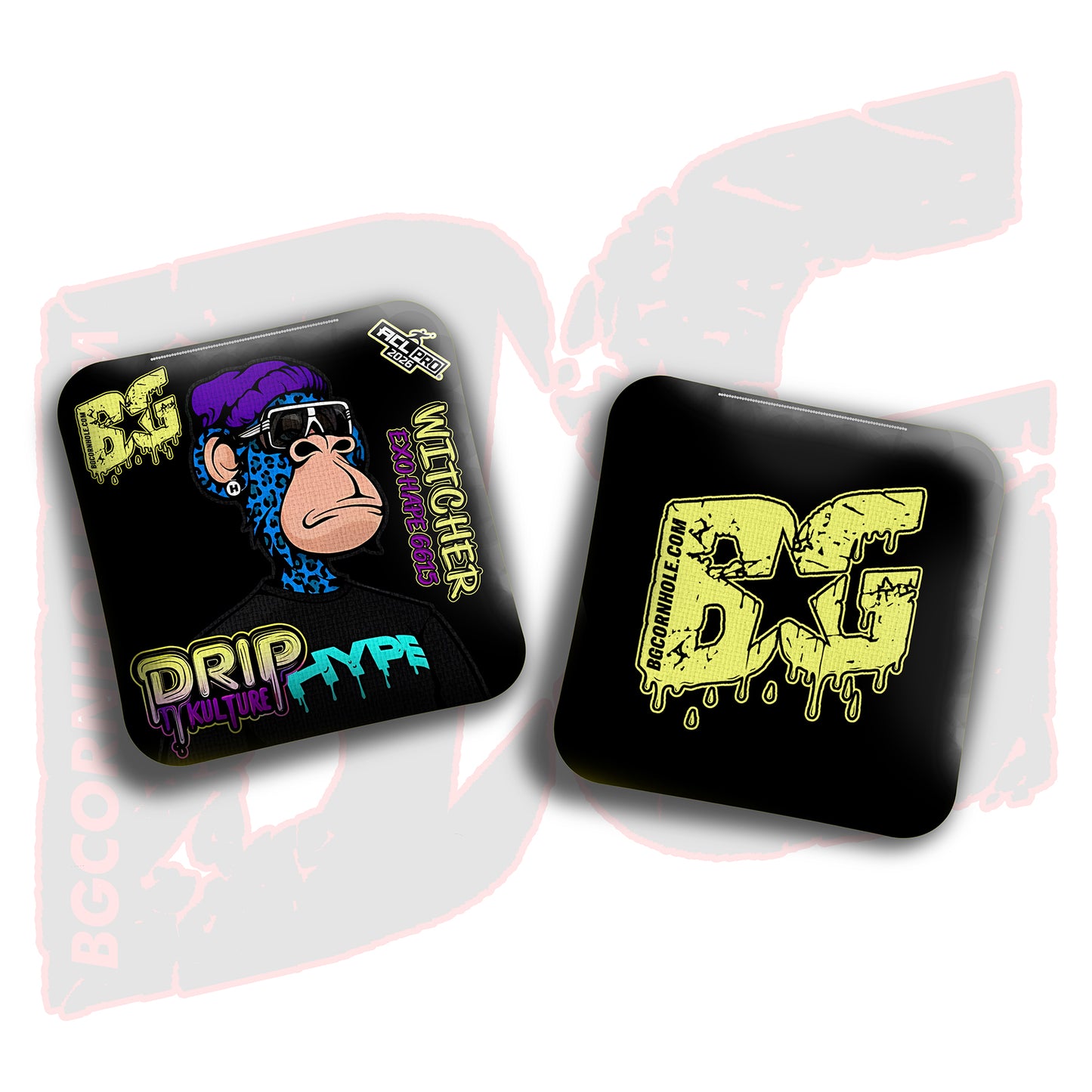 2026 Multiple Bag Models - DK x BG "NFT SPOTS" - ACL Pro Stamped Cornhole Bags - Set of 4 Bags