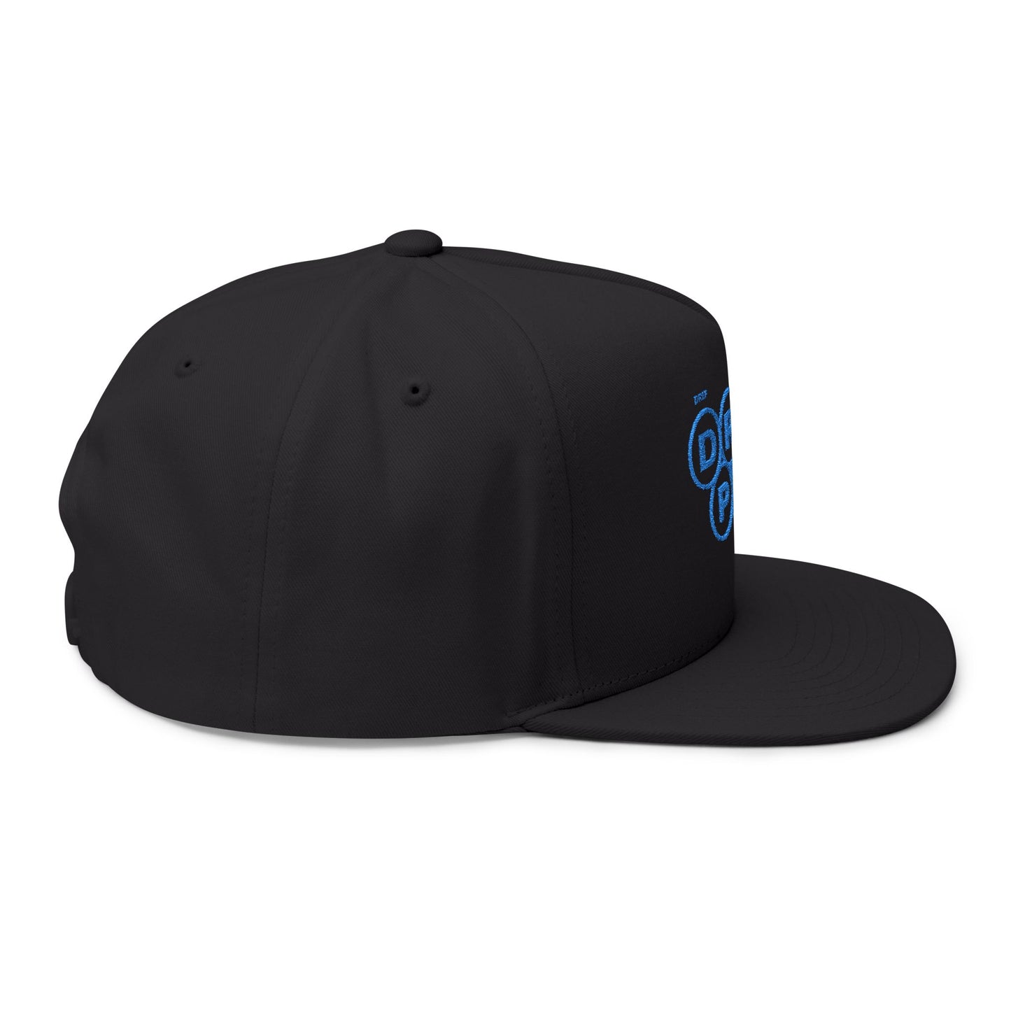 Blue Circle Drip Kulture Flat Bill Hat Embroidery - Multiple Colors