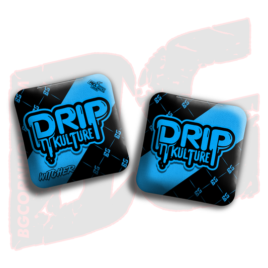 2026 Multiple Bag Models - DK x BG "Black Droplet" - ACL Pro Stamped Cornhole Bags - Set of 4 Bags