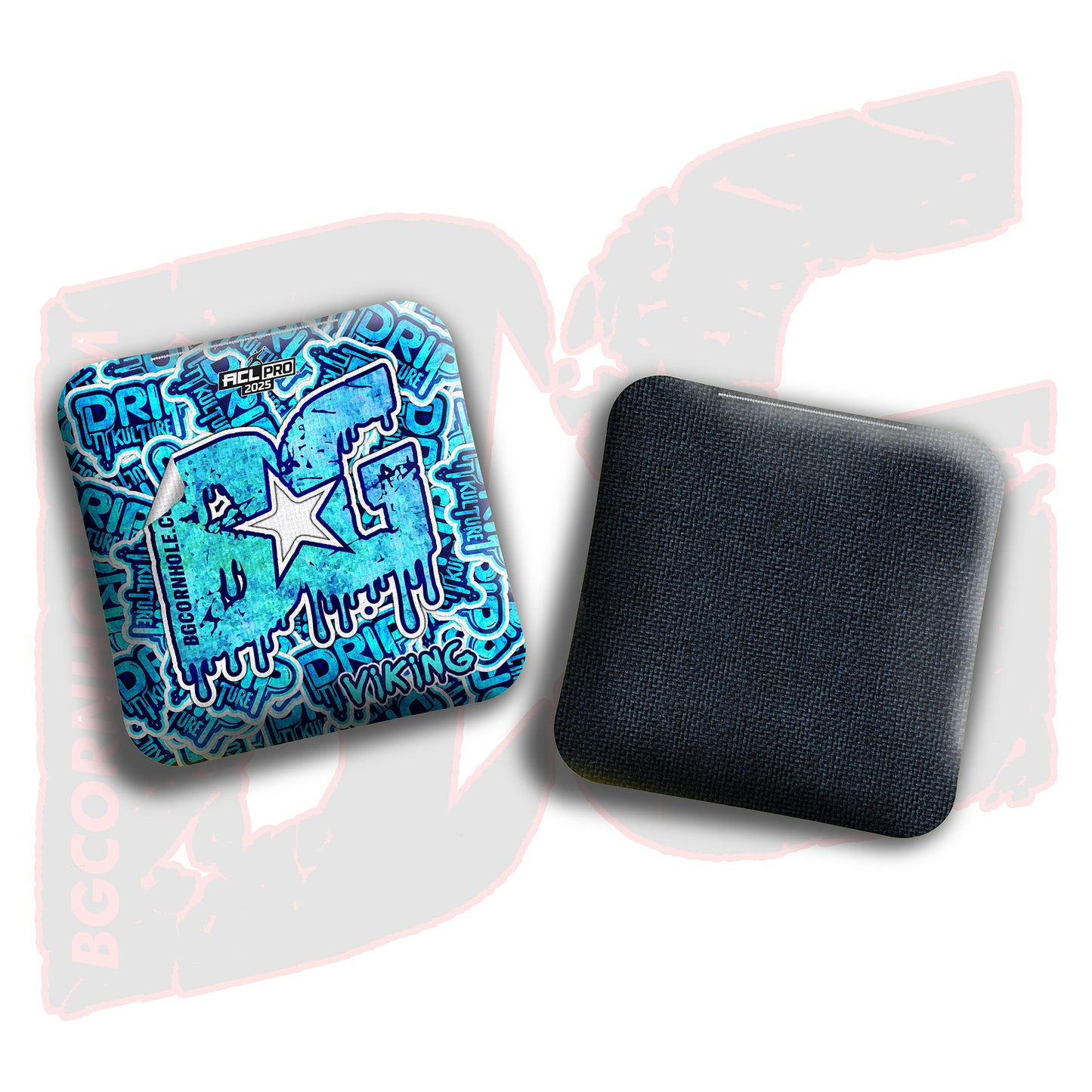 2025 Multiple Bag Models - DK x BG "Sticker Bomb" - ACL Pro Stamped Cornhole Bags - Set of 4 Bags