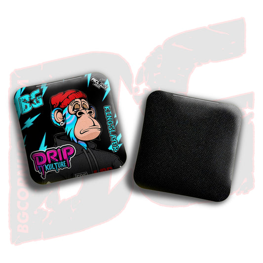 2026 Multiple Bag Models -DK x BG "NFT Blue Lightening" - ACL Pro Stamped Cornhole Bags - Set of 4 Bags