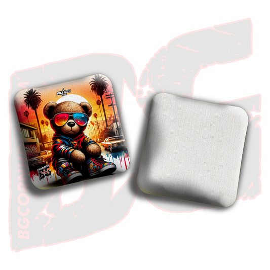 2026 Multiple Bag Models - DK x BG "STREET BEAR" - ACL Pro Stamped Cornhole Bags - Set of 4 Bags