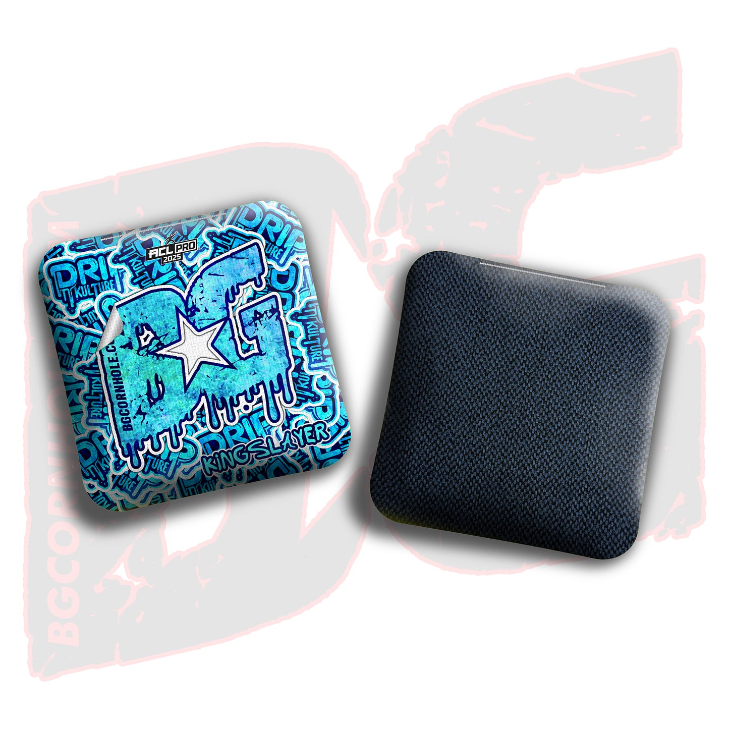 2025 Multiple Bag Models - DK x BG "Sticker Bomb" - ACL Pro Stamped Cornhole Bags - Set of 4 Bags