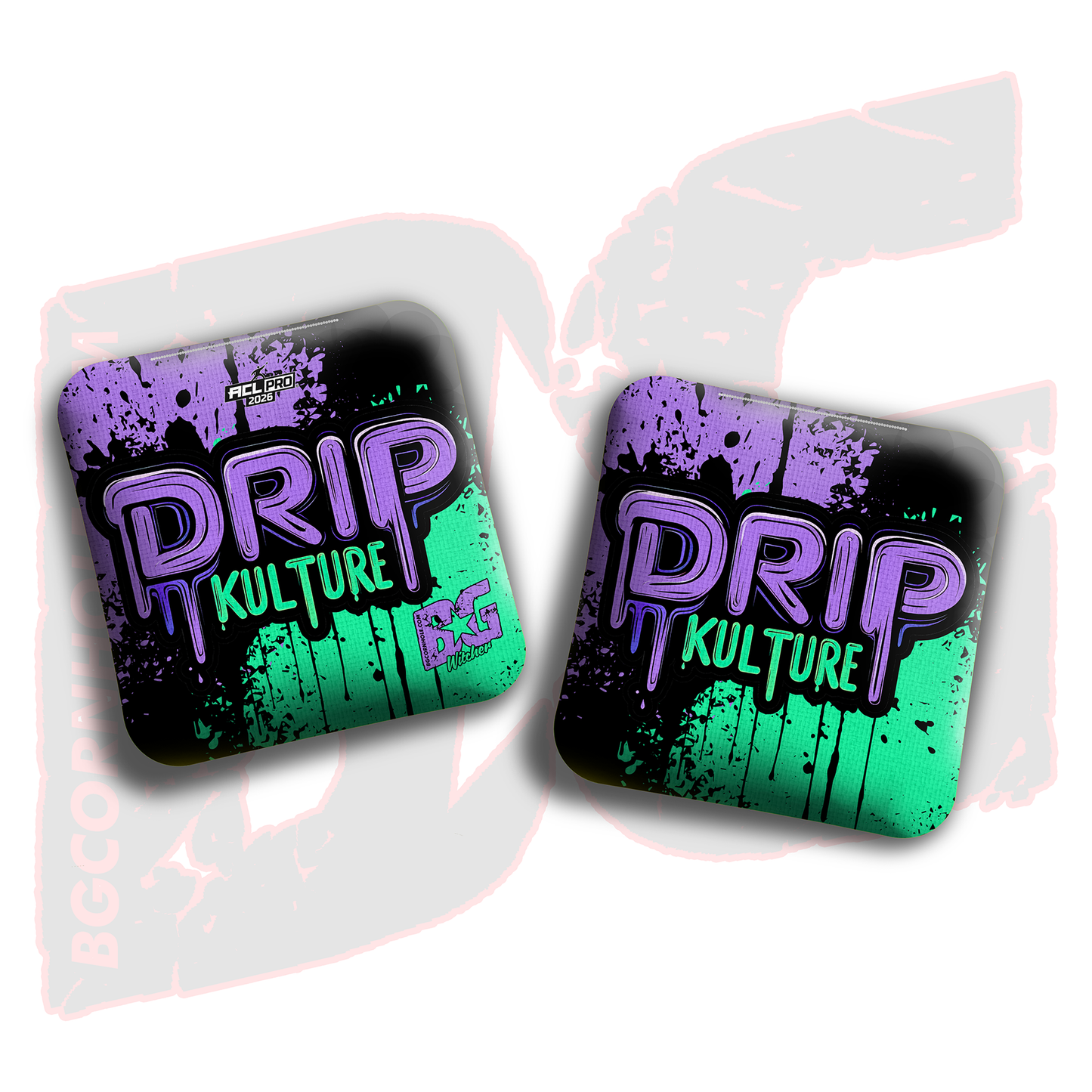 2026 Multiple Bag Models - DK x BG "Splatter" - ACL Pro Stamped Cornhole Bags - Set of 4 Bags