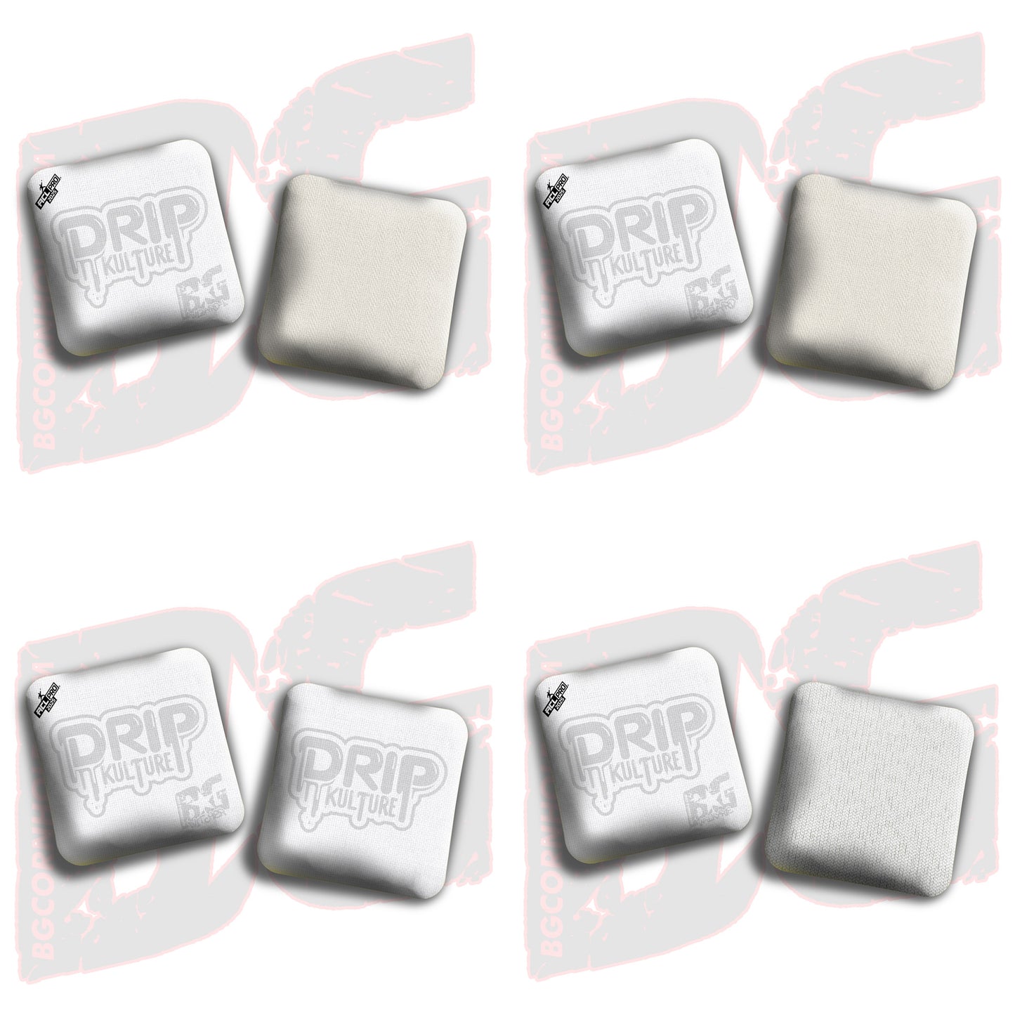 2025 Multiple Bag Models - DK x BG "Whiteout" - ACL Pro Stamped Cornhole Bags - Set of 4 Bags