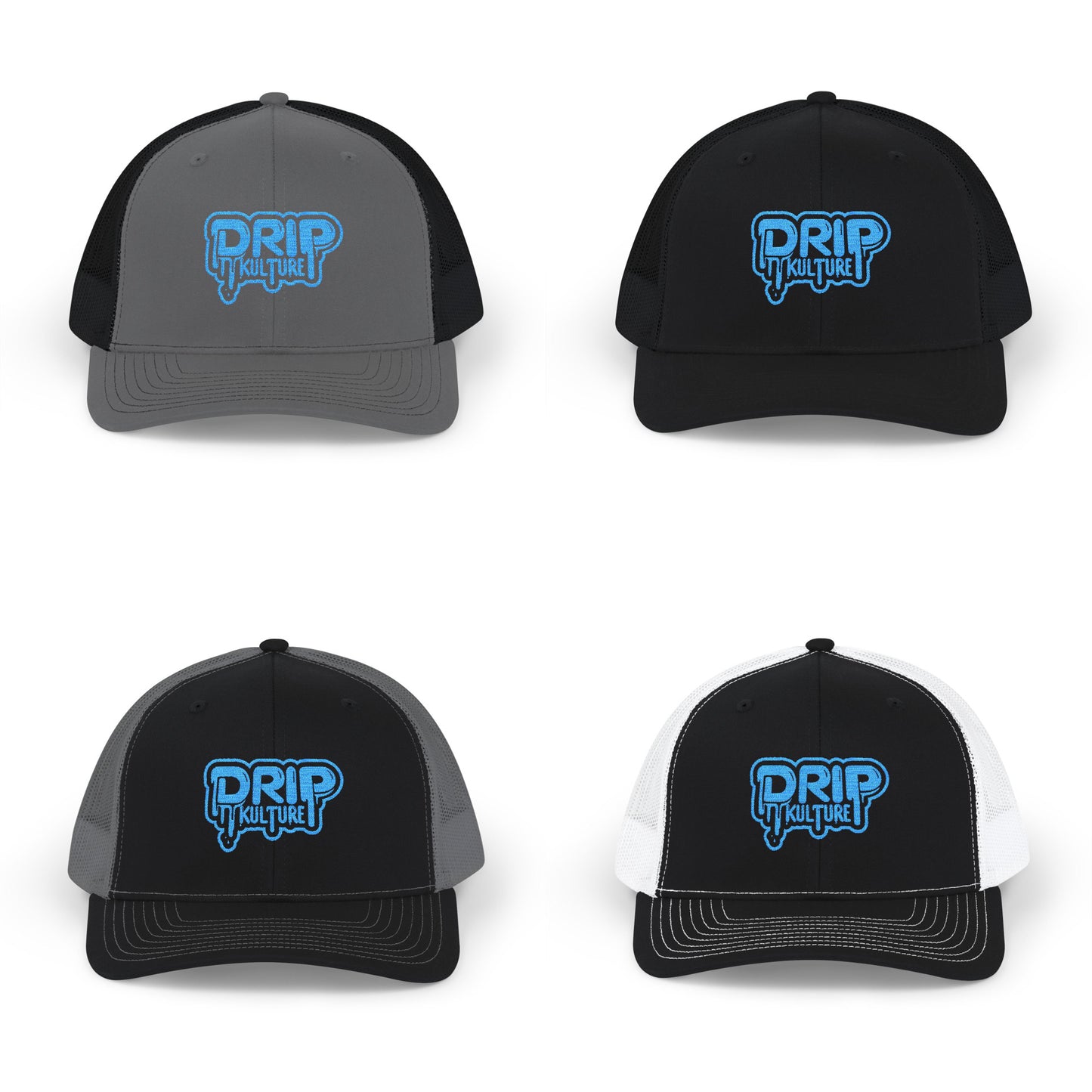 Blue Drip Kulture Snapback Trucker Cap Embroidery - Multiple Colors