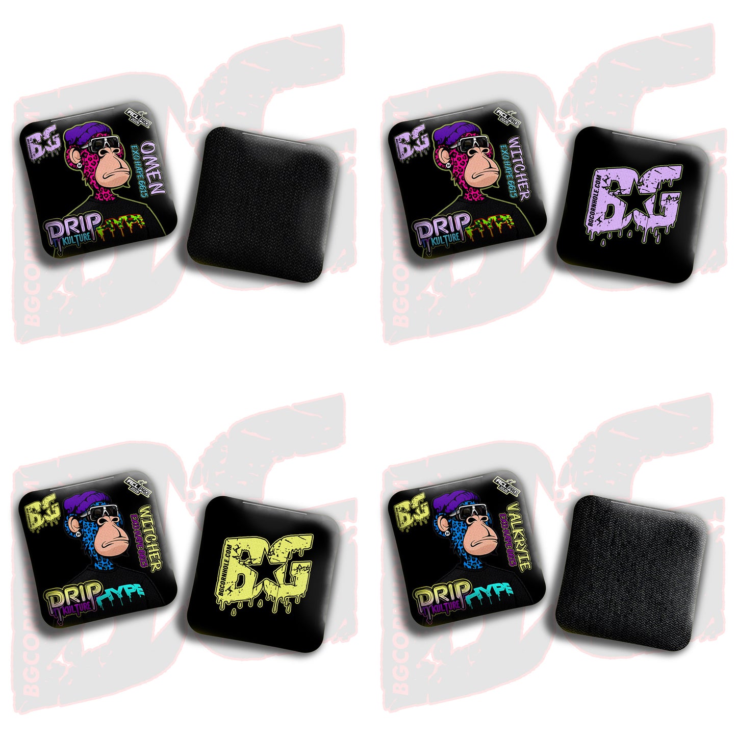 2026 Multiple Bag Models - DK x BG "NFT SPOTS" - ACL Pro Stamped Cornhole Bags - Set of 4 Bags