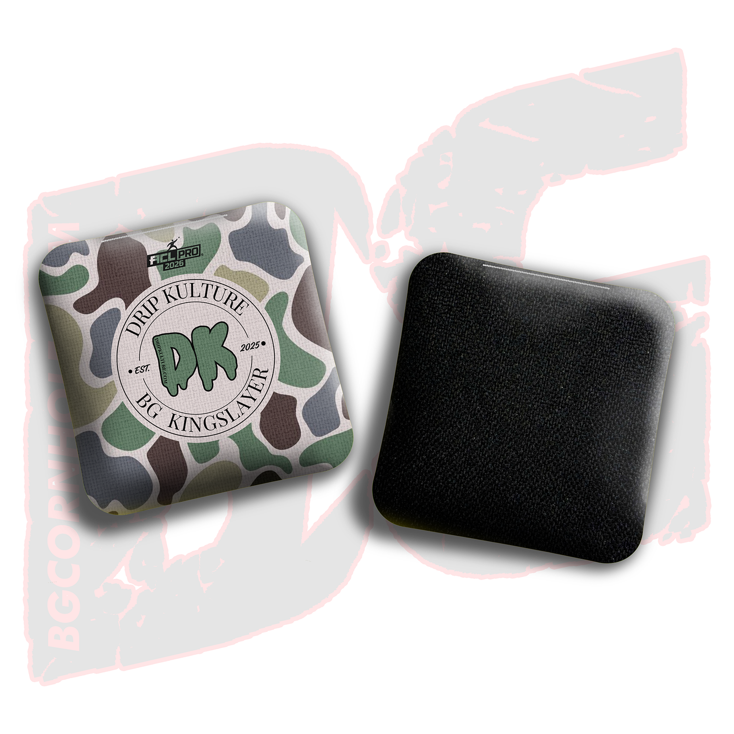 2026 Multiple Bag Models - DK x BG "Old School Camo" - ACL Pro Stamped Cornhole Bags - Set of 4 Bags