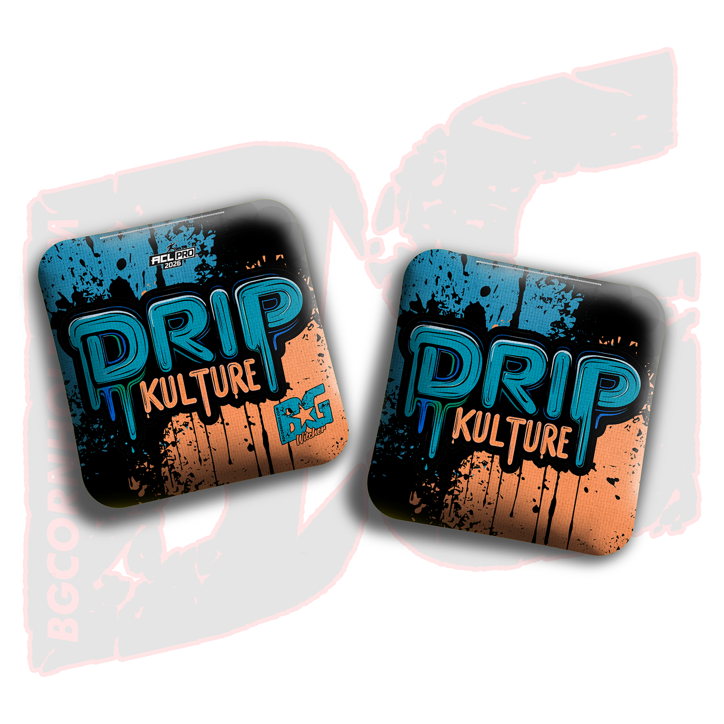 2026 Multiple Bag Models - DK x BG "Splatter" - ACL Pro Stamped Cornhole Bags - Set of 4 Bags