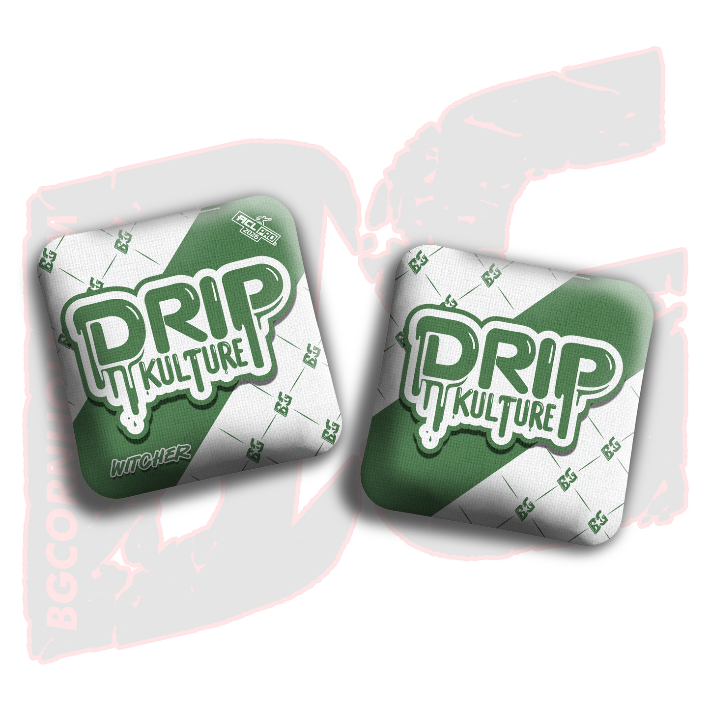 2026 Multiple Bag Models - DK x BG "White Droplet " - ACL Pro Stamped Cornhole Bags - Set of 4 Bags