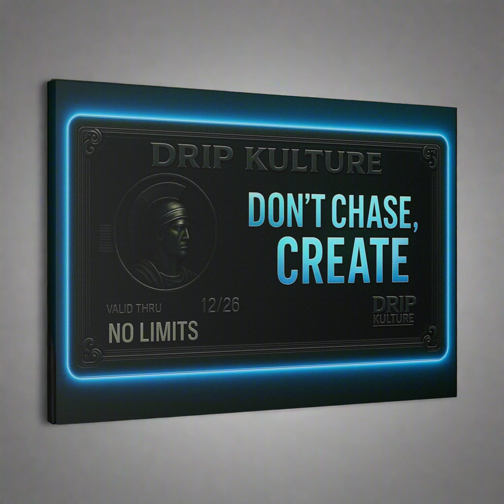 “Don’t Chase, Create” Drip Kulture Wall Art