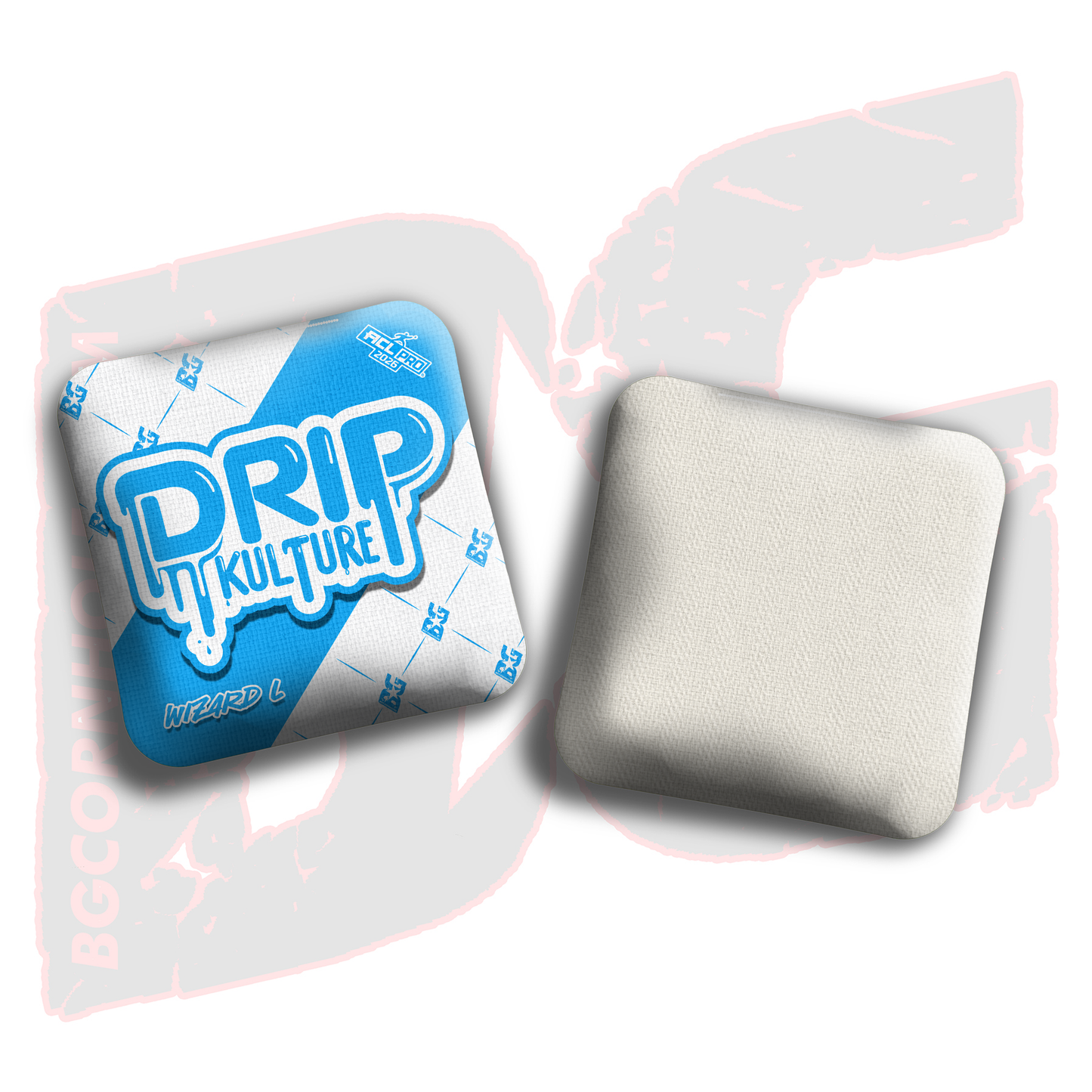 2026 Multiple Bag Models - DK x BG "White Droplet " - ACL Pro Stamped Cornhole Bags - Set of 4 Bags