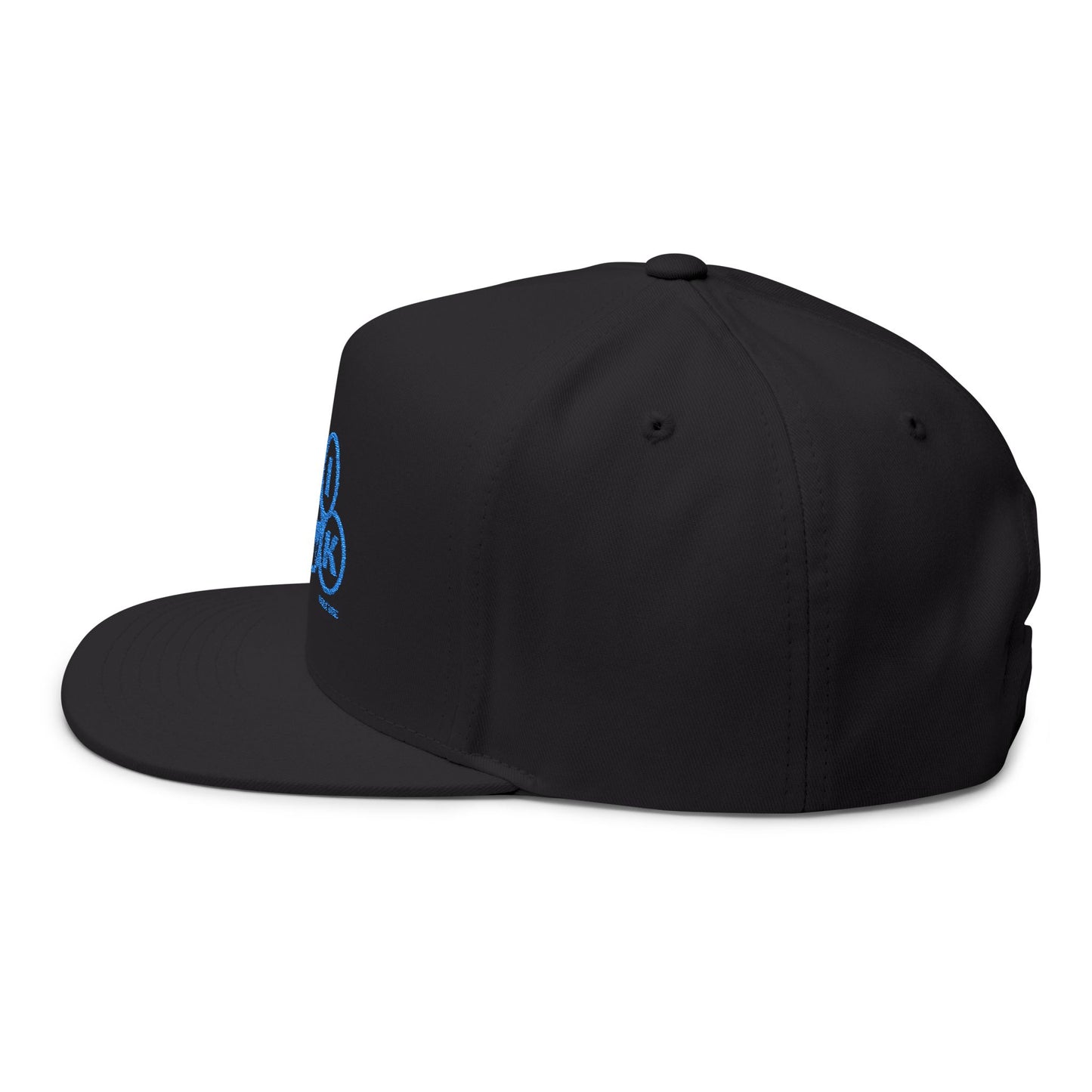 Blue Circle Drip Kulture Flat Bill Hat Embroidery - Multiple Colors