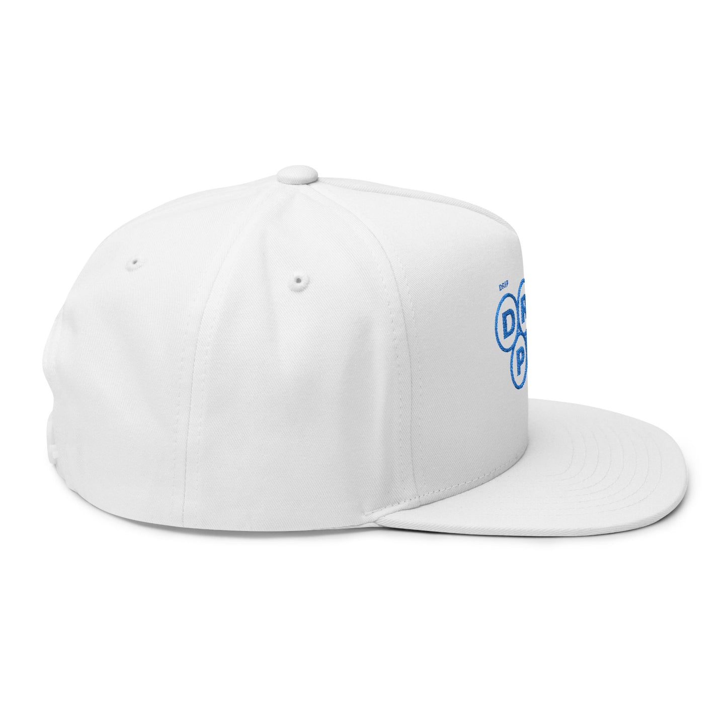 Blue Circle Drip Kulture Flat Bill Hat Embroidery - Multiple Colors
