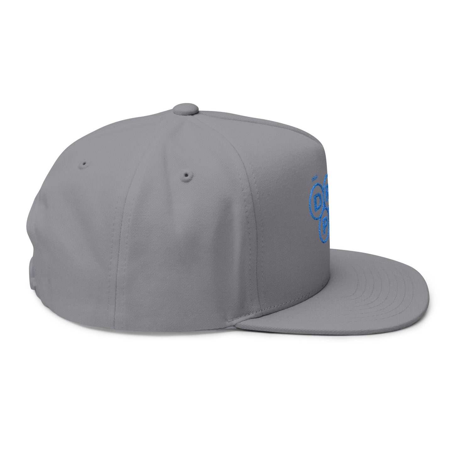 Blue Circle Drip Kulture Flat Bill Hat Embroidery - Multiple Colors