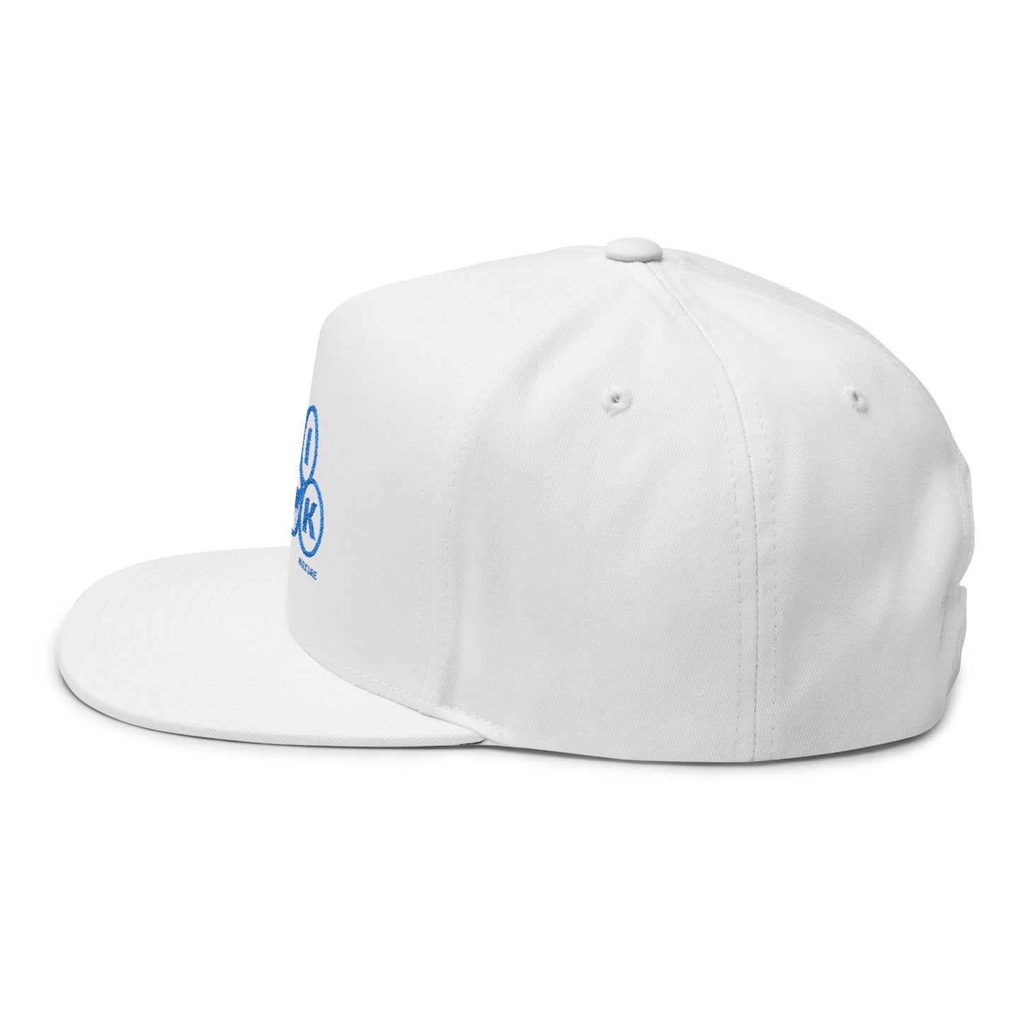 Blue Circle Drip Kulture Flat Bill Hat Embroidery - Multiple Colors
