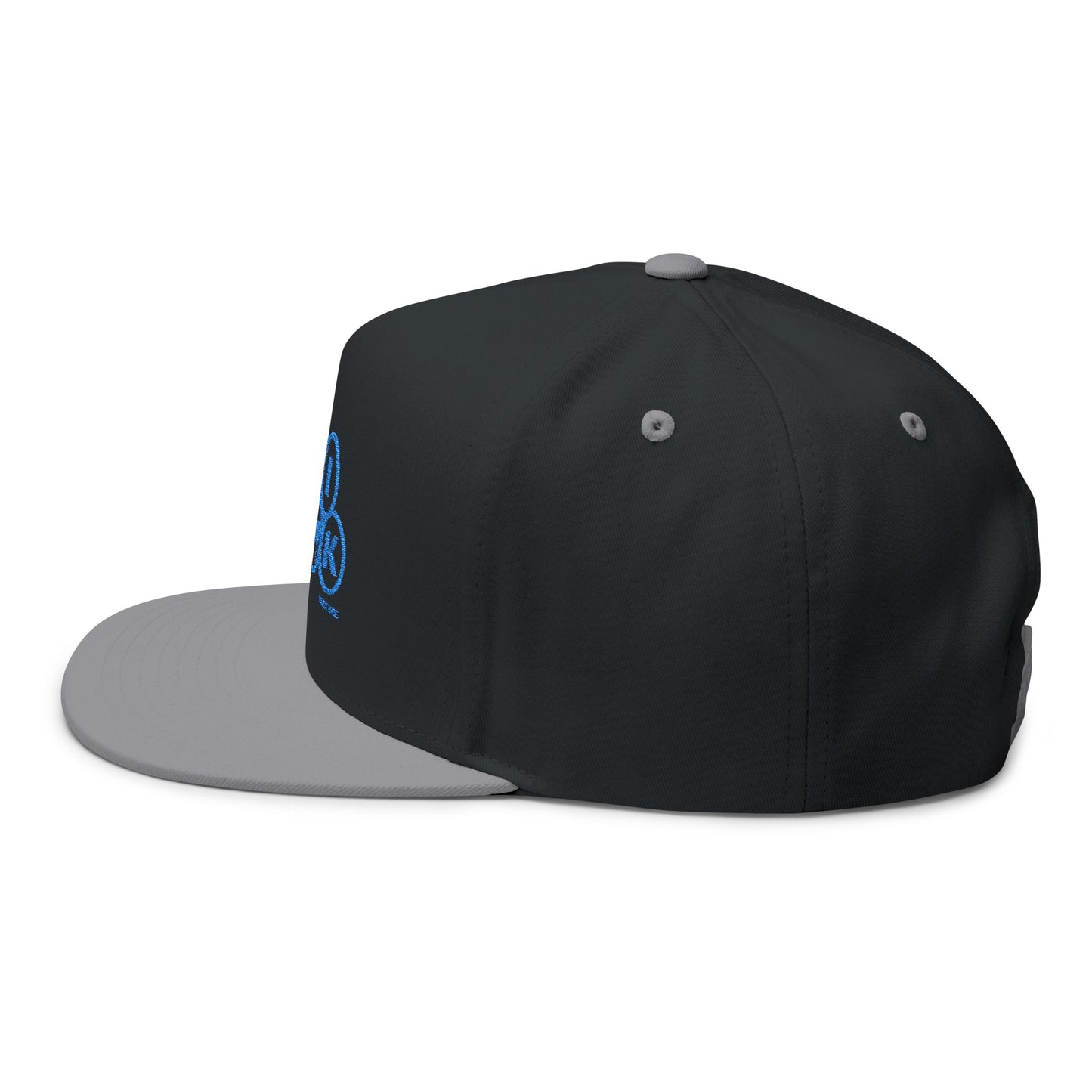 Blue Circle Drip Kulture Flat Bill Hat Embroidery - Multiple Colors