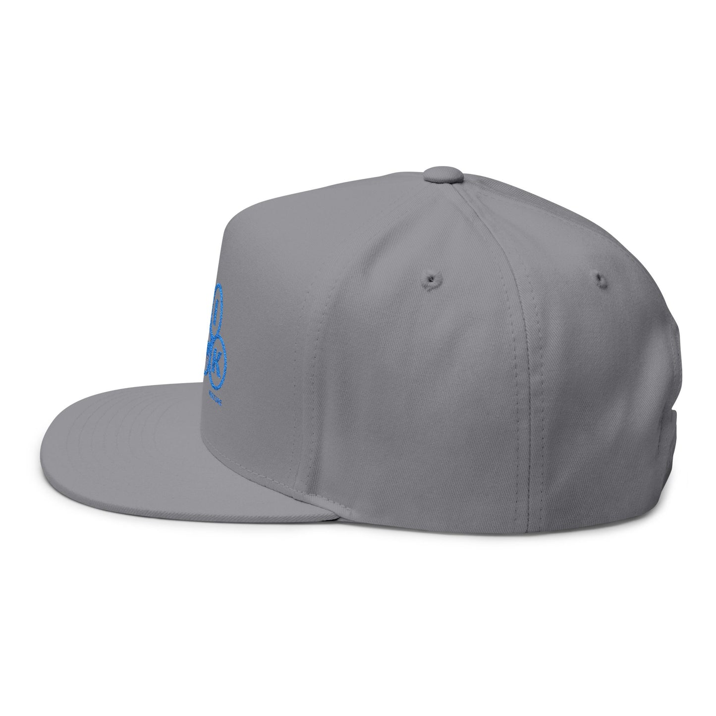 Blue Circle Drip Kulture Flat Bill Hat Embroidery - Multiple Colors