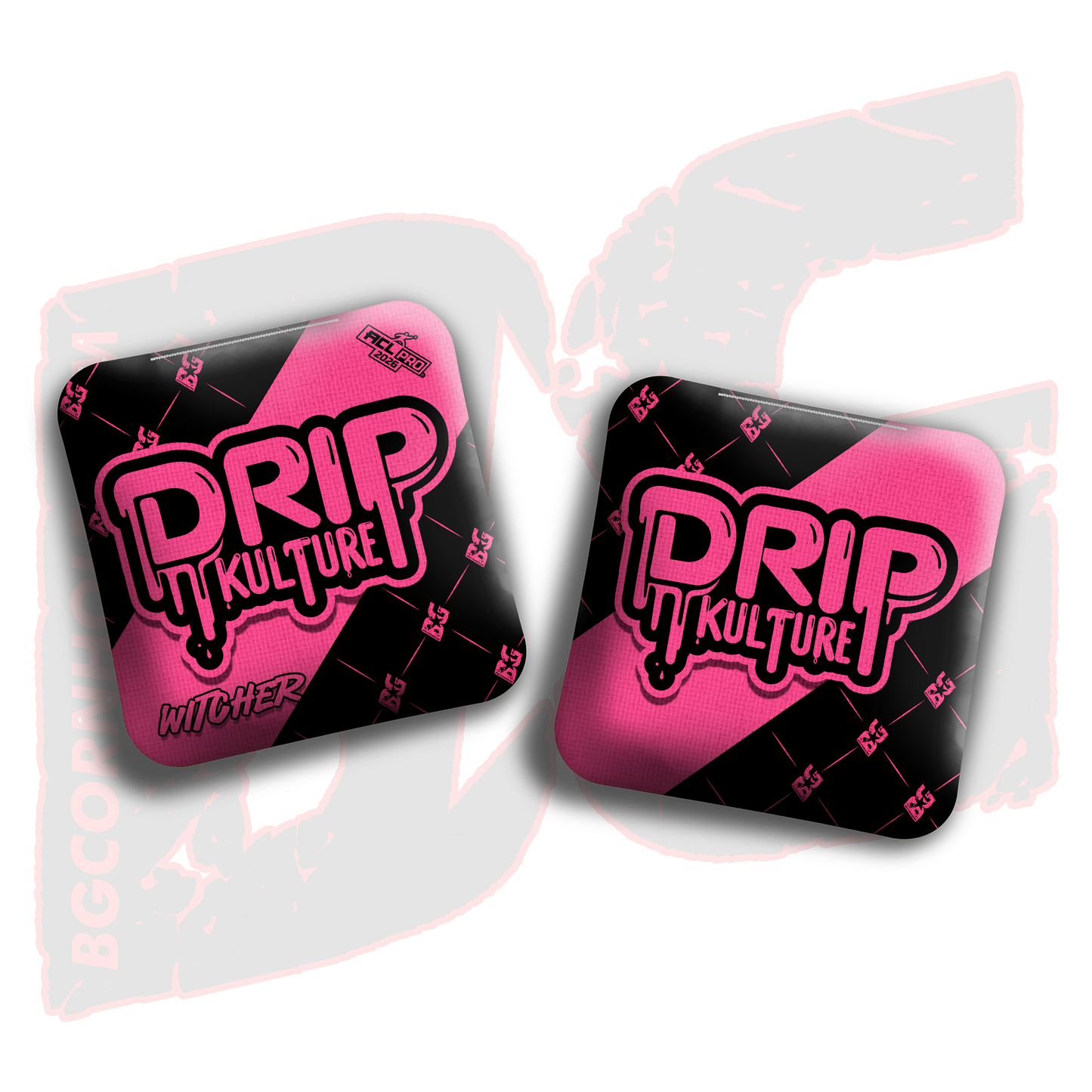 2026 Multiple Bag Models - DK x BG "Black Droplet " - ACL Pro Stamped Cornhole Bags - Set of 4 Bags