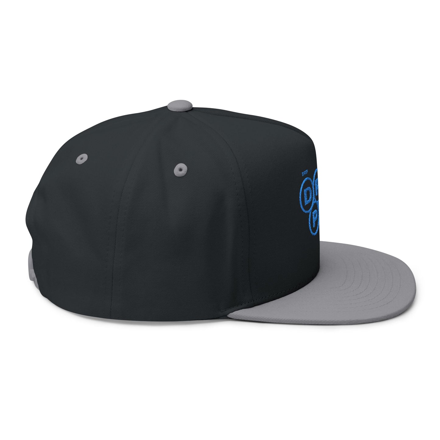 Blue Circle Drip Kulture Flat Bill Hat Embroidery - Multiple Colors