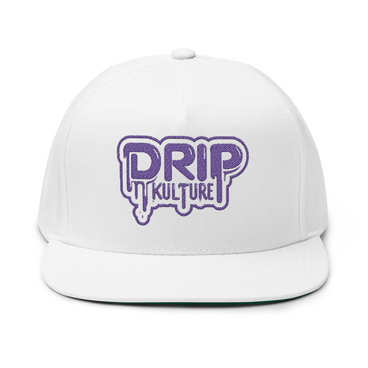 Purple Drip Kulture Flat Bill Hat Embroidery - Multiple Colors