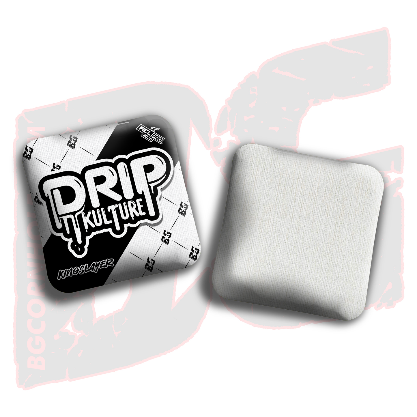 2026 Multiple Bag Models - DK x BG "White Droplet " - ACL Pro Stamped Cornhole Bags - Set of 4 Bags