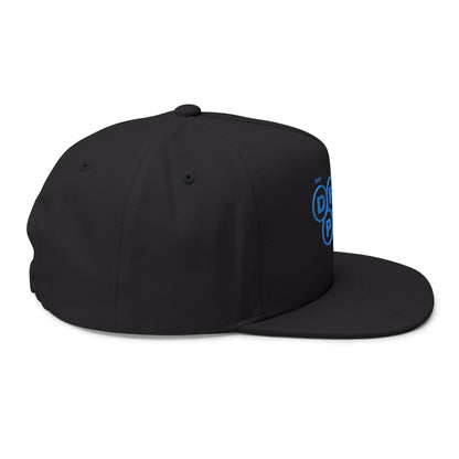 Blue Circle Drip Kulture Flat Bill Hat Embroidery - Multiple Colors