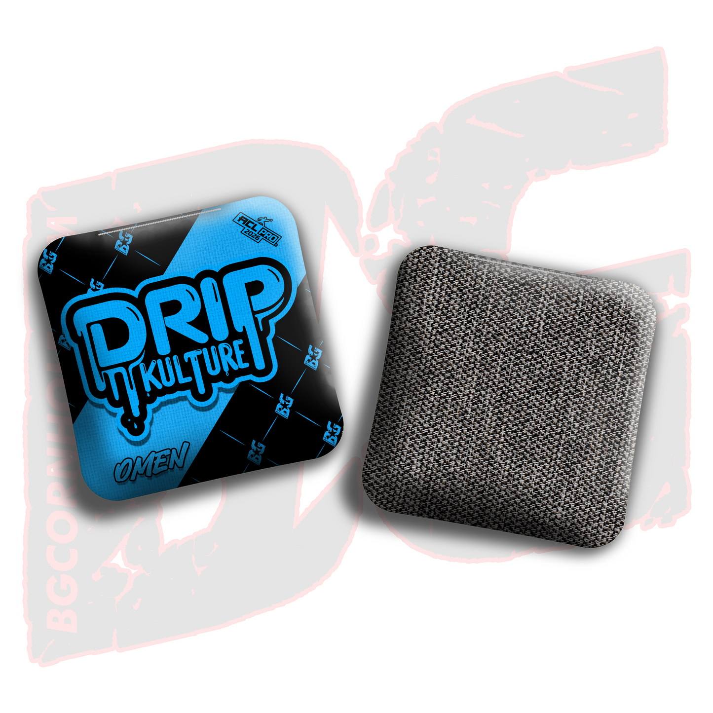 2026 Multiple Bag Models - DK x BG "Black Droplet " - ACL Pro Stamped Cornhole Bags - Set of 4 Bags