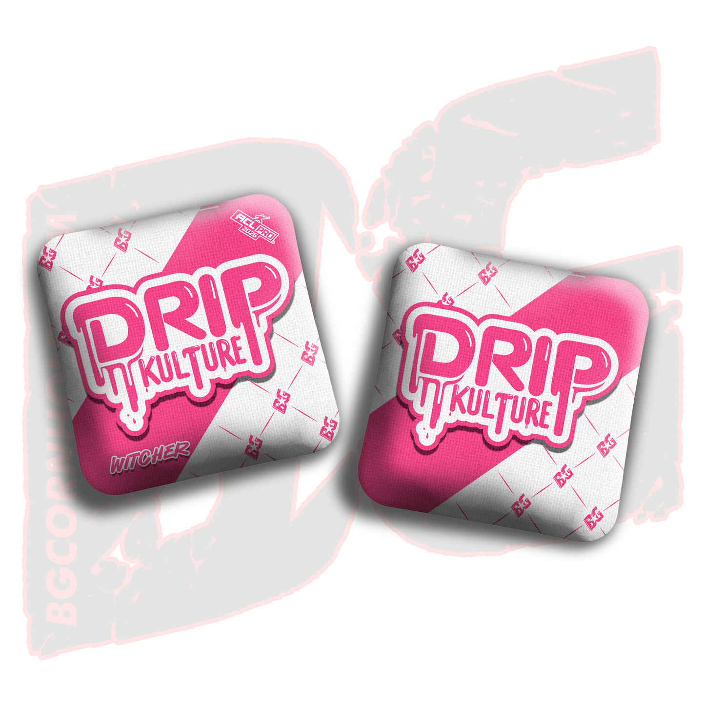 2026 Multiple Bag Models - DK x BG "White Droplet " - ACL Pro Stamped Cornhole Bags - Set of 4 Bags