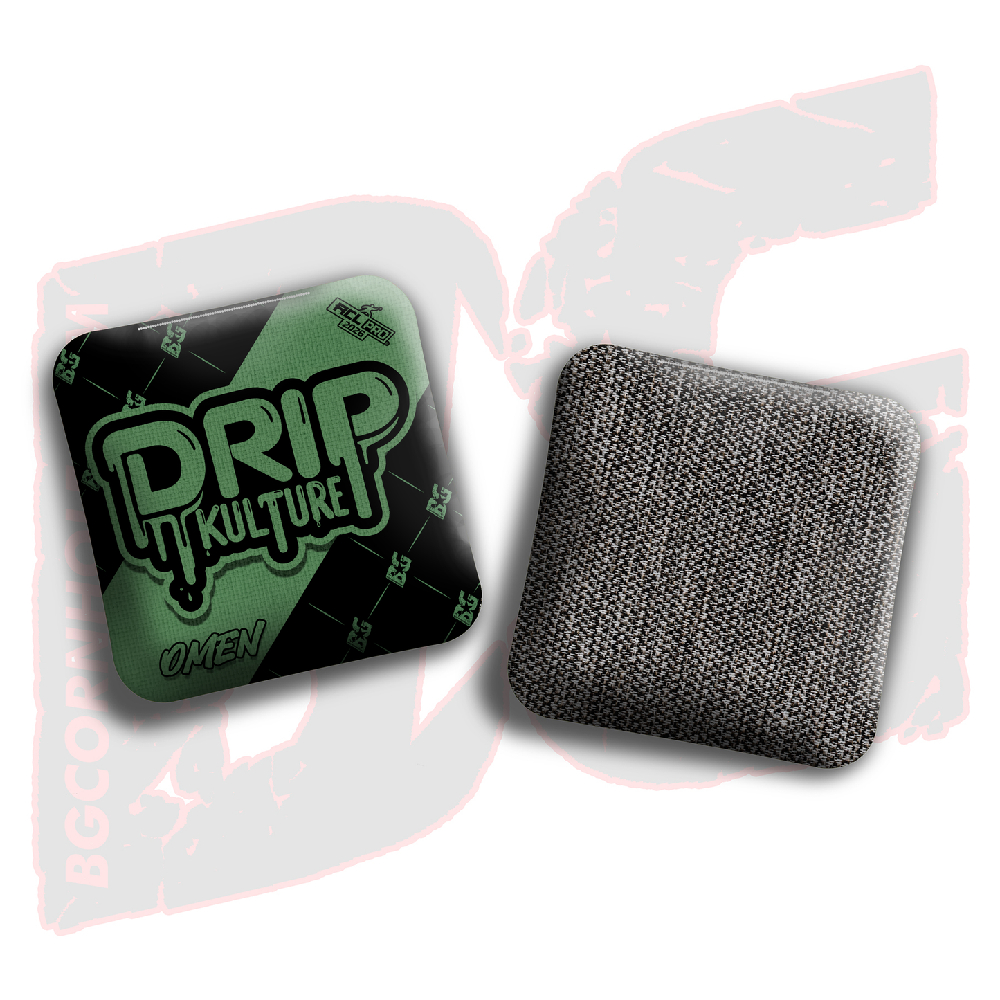 2026 Multiple Bag Models - DK x BG "Black Droplet " - ACL Pro Stamped Cornhole Bags - Set of 4 Bags