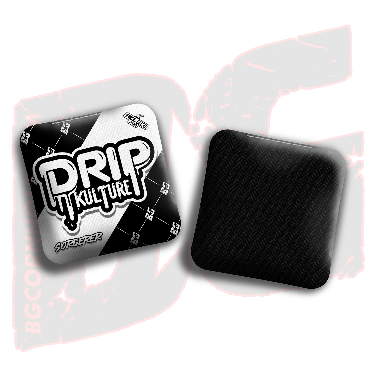 2026 Multiple Bag Models - DK x BG "Black Droplet " - ACL Pro Stamped Cornhole Bags - Set of 4 Bags