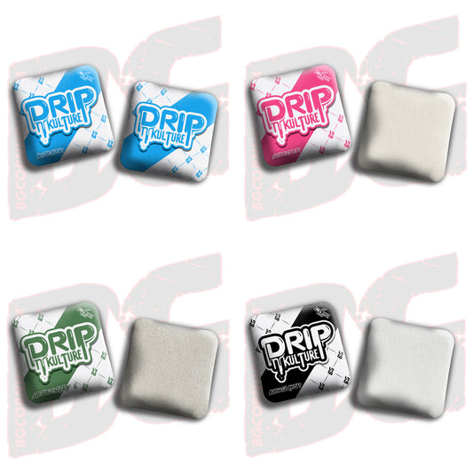 2026 Multiple Bag Models - DK x BG "White Droplet " - ACL Pro Stamped Cornhole Bags - Set of 4 Bags