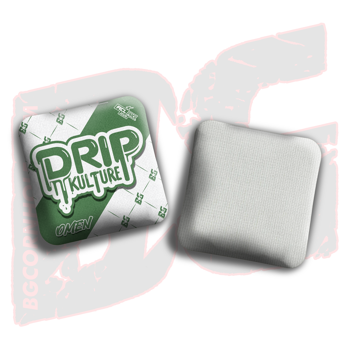 2026 Multiple Bag Models - DK x BG "White Droplet " - ACL Pro Stamped Cornhole Bags - Set of 4 Bags