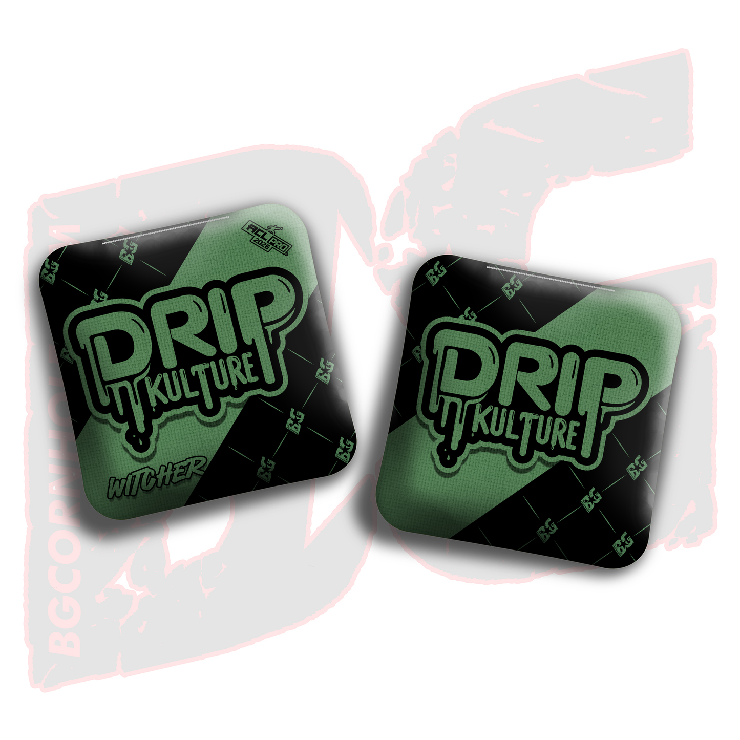 2026 Multiple Bag Models - DK x BG "Black Droplet " - ACL Pro Stamped Cornhole Bags - Set of 4 Bags