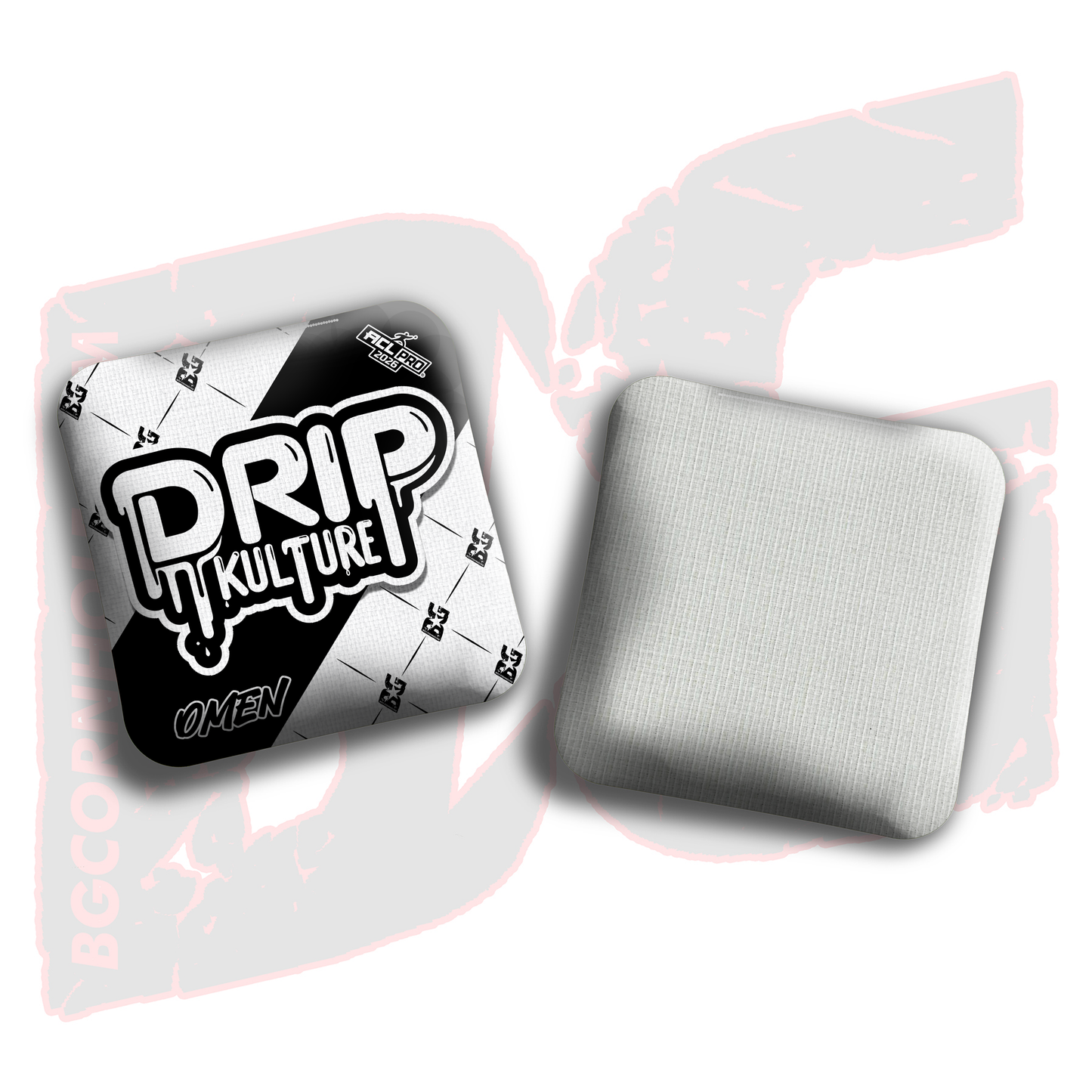 2026 Multiple Bag Models - DK x BG "White Droplet " - ACL Pro Stamped Cornhole Bags - Set of 4 Bags