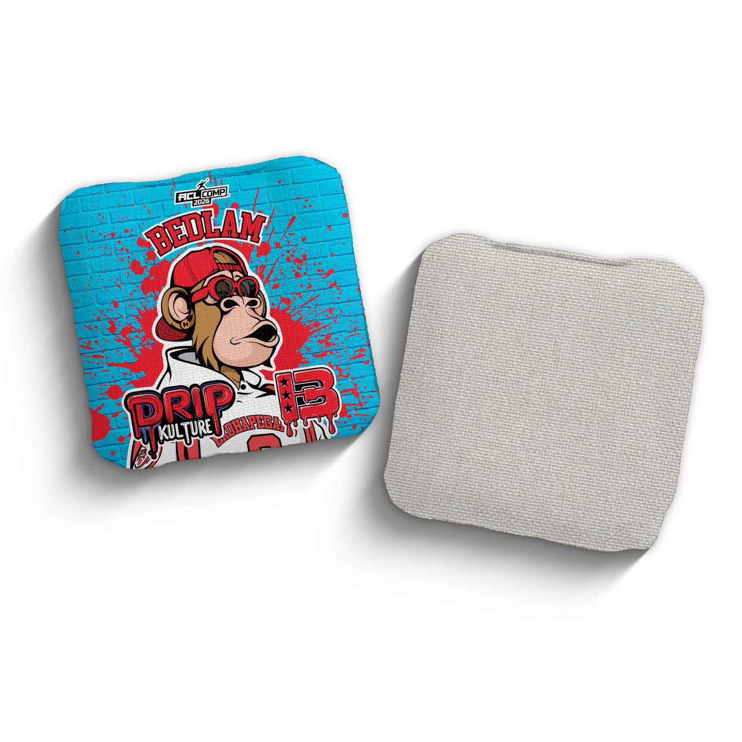 2026 Brotherhood Cornhole Bedlam Drip Kulture Collaboration ACL Comp Stamped Cornhole Bags