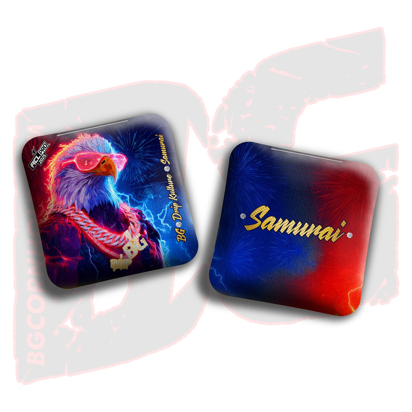 2025 LE Multiple Bag Models - DK x BG "4th of July" - ACL Pro Stamped Cornhole Bags - Set of 4 Bags