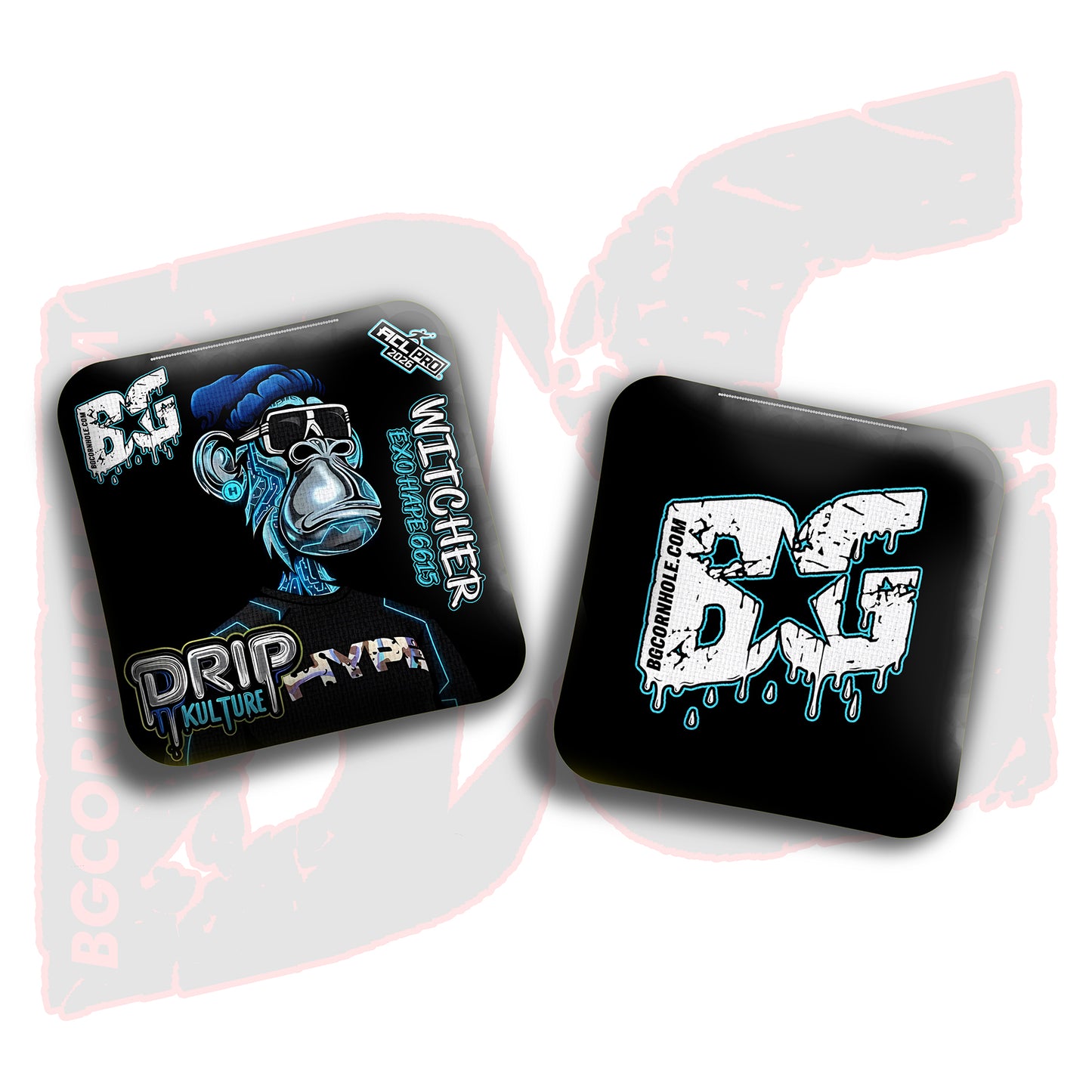 2026 Multiple Bag Models - DK x BG "NFT CIRCUITS" - ACL Pro Stamped Cornhole Bags - Set of 4 Bags