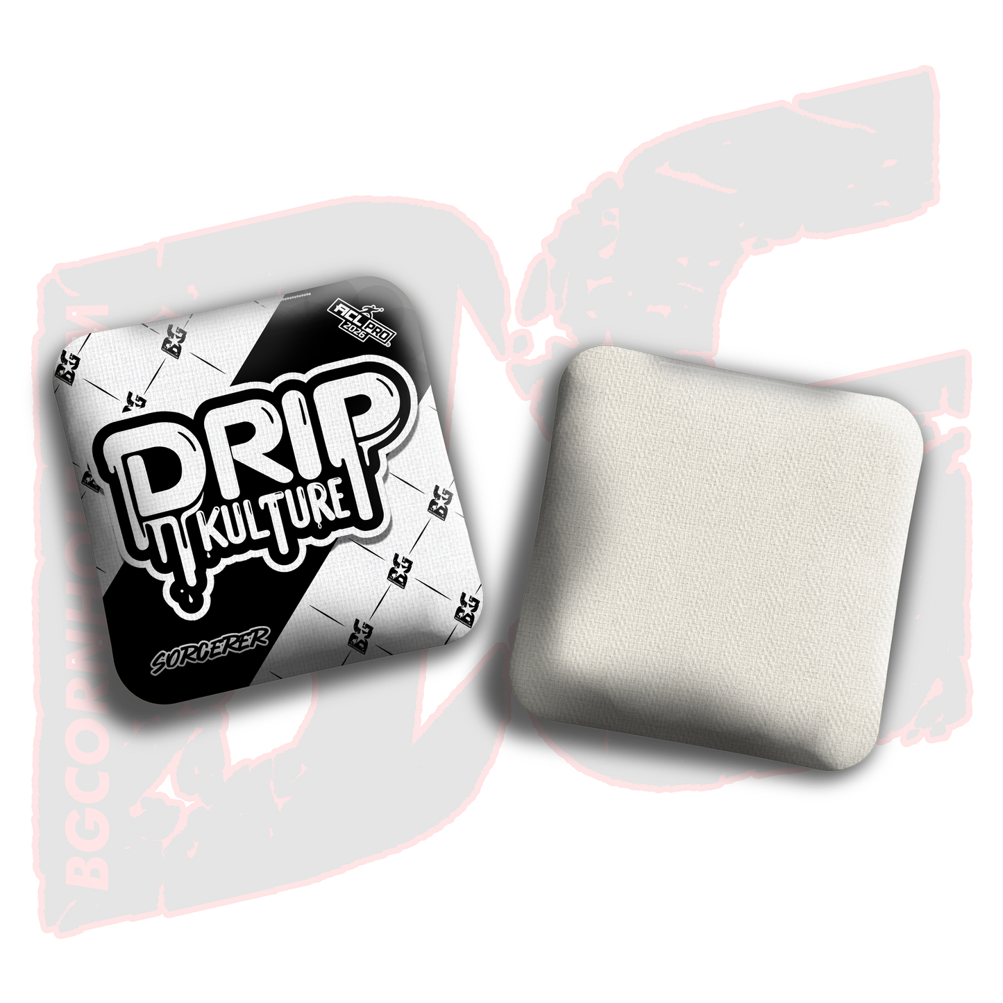 2026 Multiple Bag Models - DK x BG "White Droplet " - ACL Pro Stamped Cornhole Bags - Set of 4 Bags