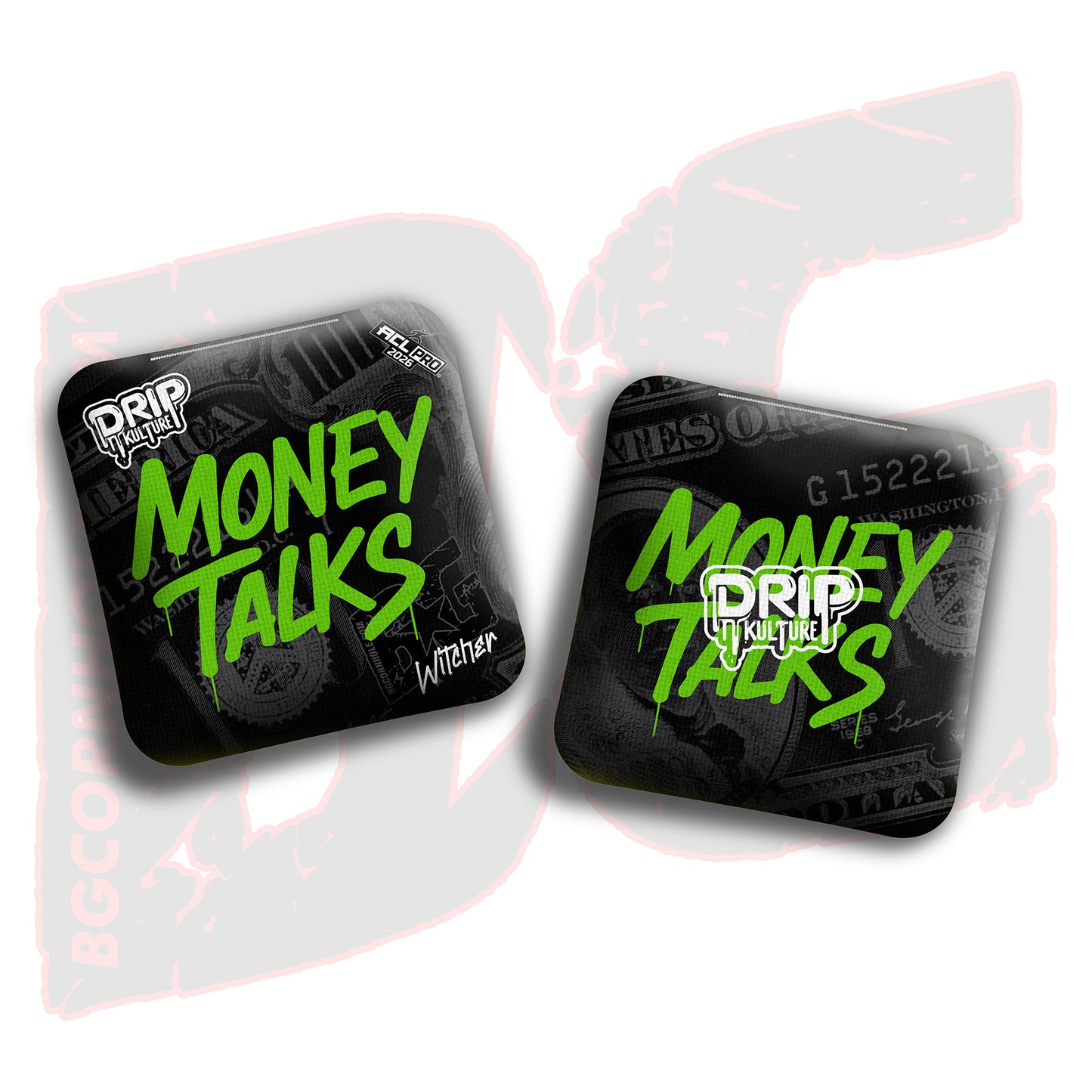 2026 Multiple Bag Models - DK x BG "Money Talks" - ACL Pro Stamped Cornhole Bags - Set of 4 Bags