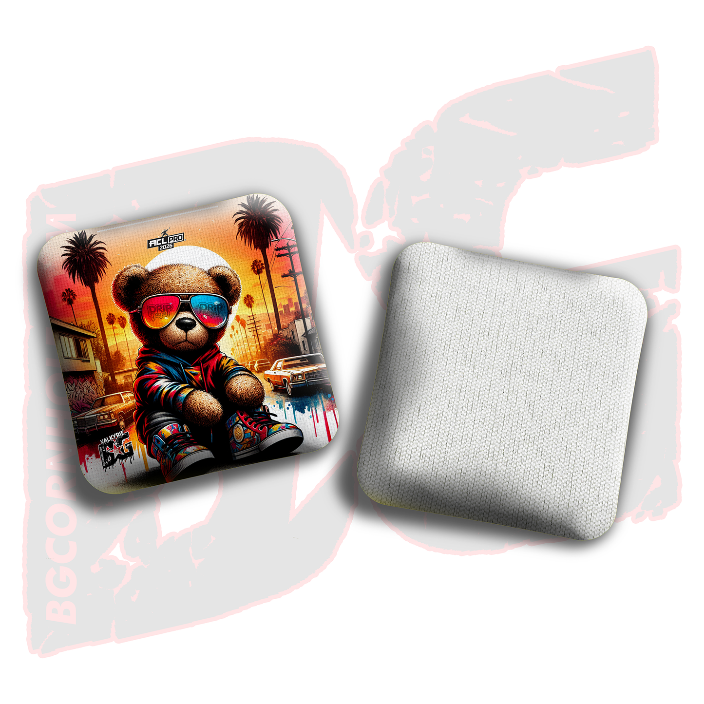 2026 Multiple Bag Models - DK x BG "STREET BEAR" - ACL Pro Stamped Cornhole Bags - Set of 4 Bags
