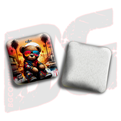 2026 Multiple Bag Models - DK x BG "STREET BEAR" - ACL Pro Stamped Cornhole Bags - Set of 4 Bags