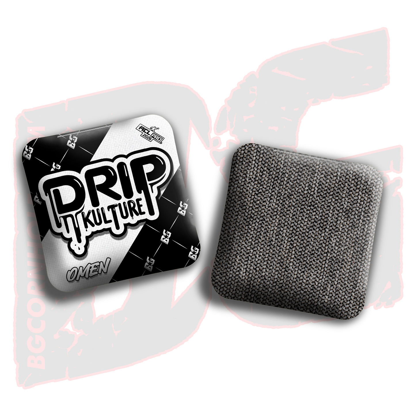 2026 Multiple Bag Models - DK x BG "Black Droplet " - ACL Pro Stamped Cornhole Bags - Set of 4 Bags