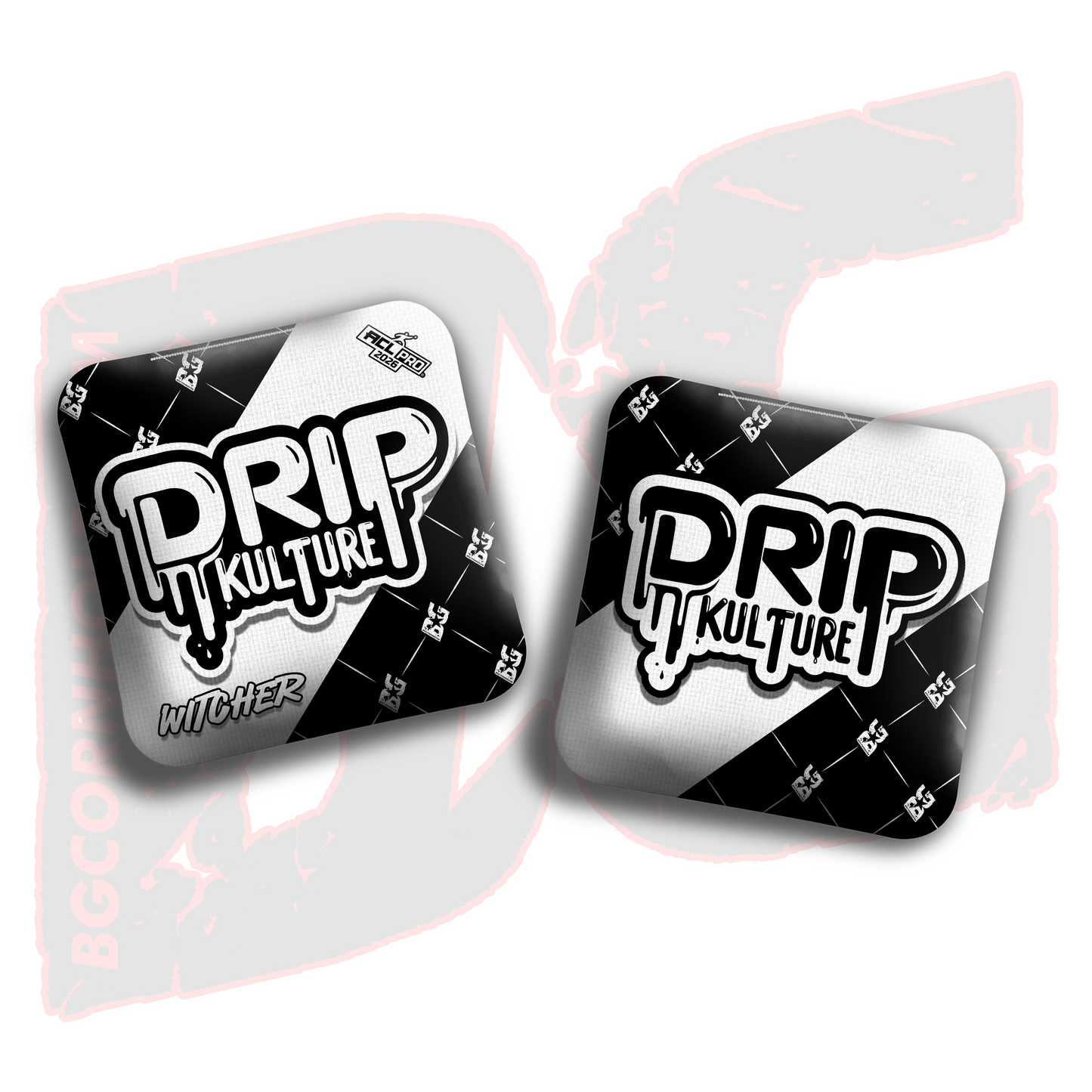 2026 Multiple Bag Models - DK x BG "Black Droplet " - ACL Pro Stamped Cornhole Bags - Set of 4 Bags
