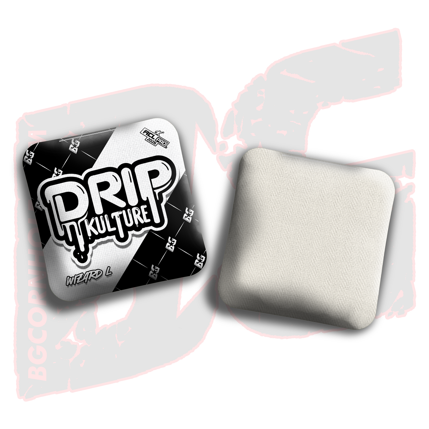 2026 Multiple Bag Models - DK x BG "White Droplet " - ACL Pro Stamped Cornhole Bags - Set of 4 Bags