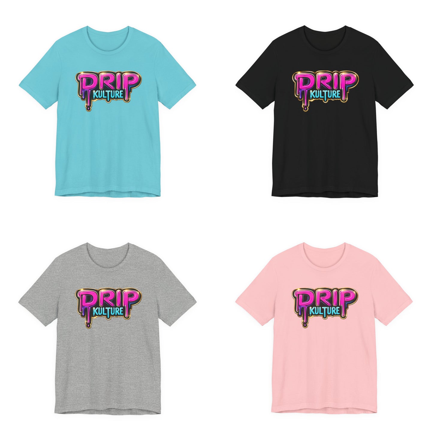 Drip Kulture Miami with Gold Outline Unisex T-Shirt - Multiple Colors