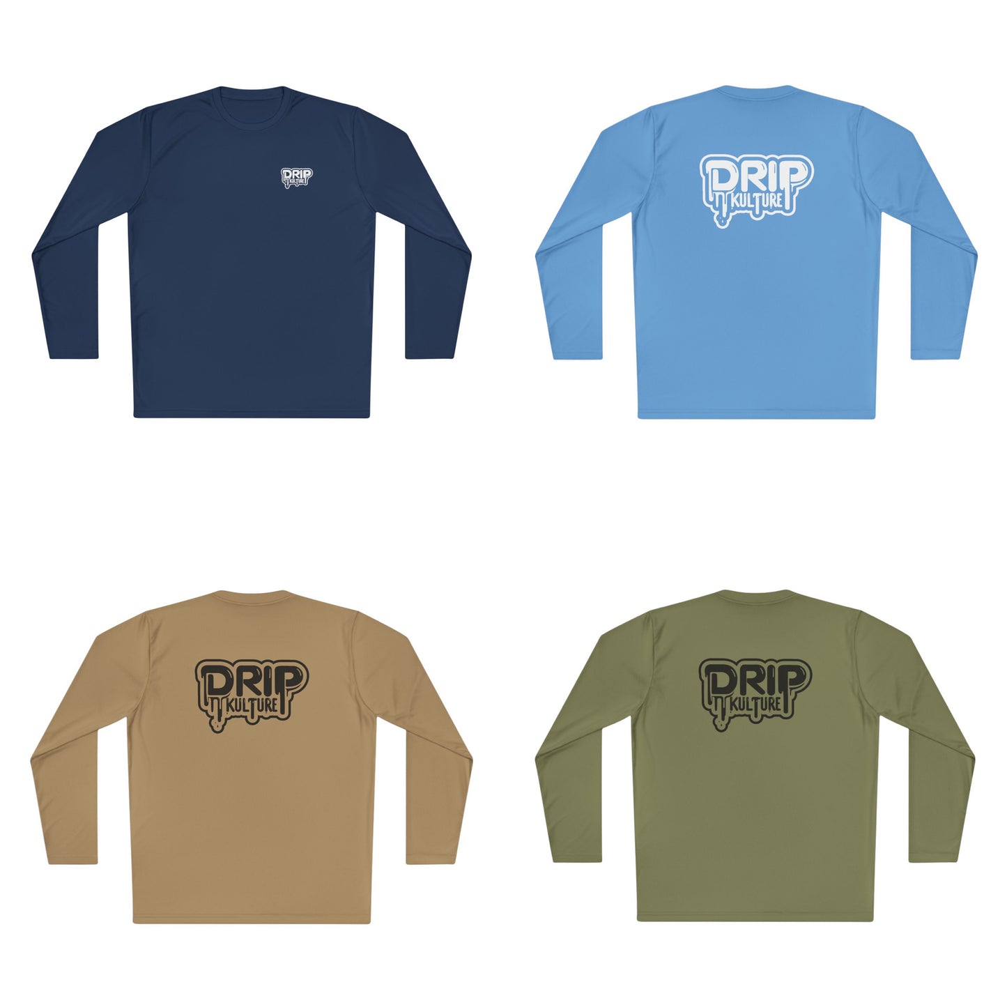Drip Kulture Unisex Polyester Long Sleeve Tee - Multiple Colors