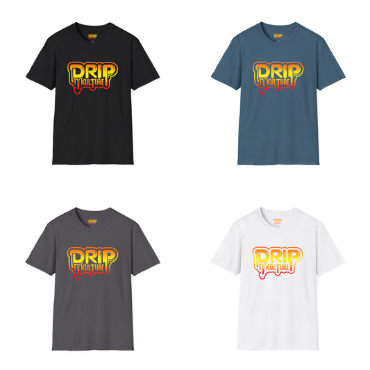 Orange Gradient Drip Kulture Unisex Tee - Multiple Colors